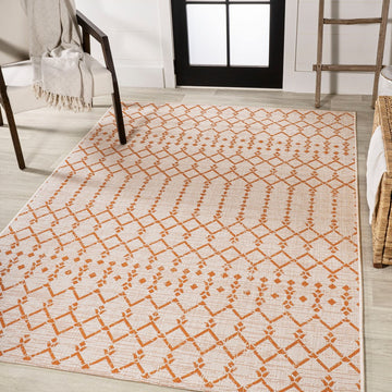 Ourika Moroccan Geometric Textured Weave Indoor/outdoor Rug